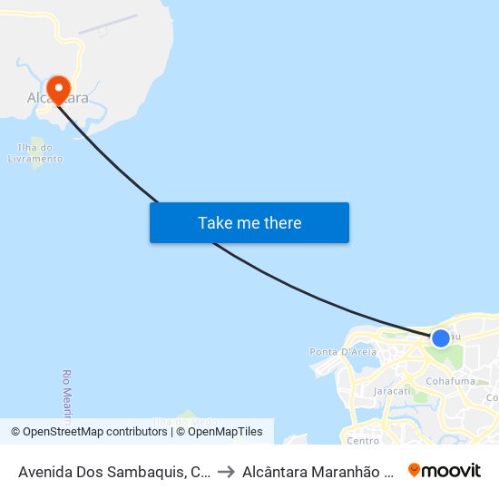 Avenida Dos Sambaquis, Calhau to Alcântara Maranhão Brazil map