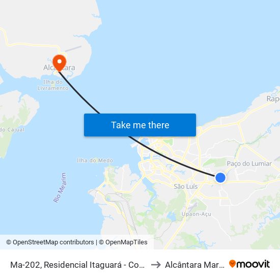 Ma-202, Residencial Itaguará - Cohatrac (Sentido Forquilha) to Alcântara Maranhão Brazil map