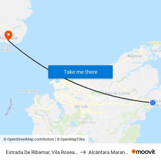 Estrada De Ribamar, Vila Roseana Sarney (Ida) to Alcântara Maranhão Brazil map