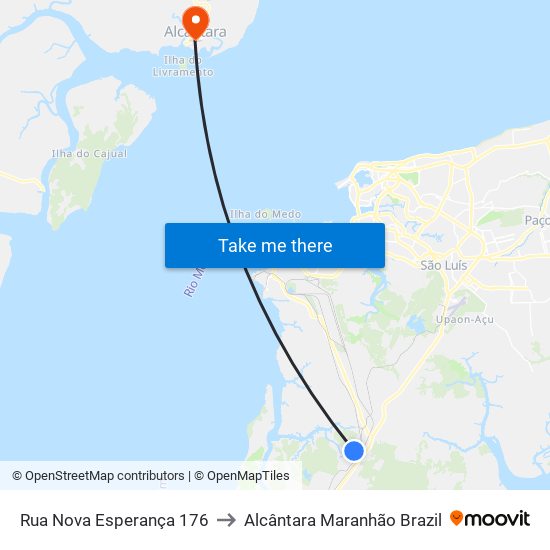 Rua Nova Esperança 176 to Alcântara Maranhão Brazil map