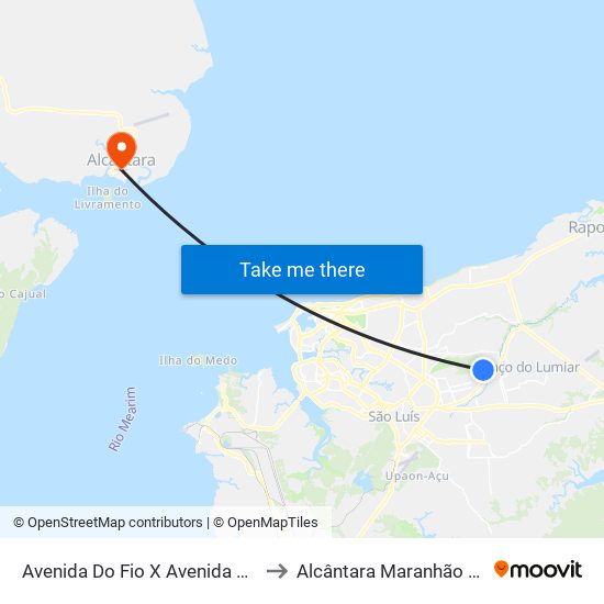 Avenida Do Fio X Avenida Quatro to Alcântara Maranhão Brazil map