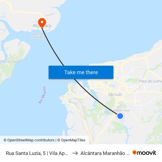 Rua Santa Luzia, 5 | Vila Aparecida to Alcântara Maranhão Brazil map