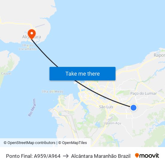 Ponto Final: A959/A964 to Alcântara Maranhão Brazil map