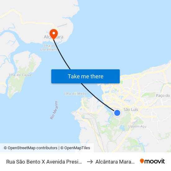 Rua São Bento X Avenida Presidente José Sarney to Alcântara Maranhão Brazil map