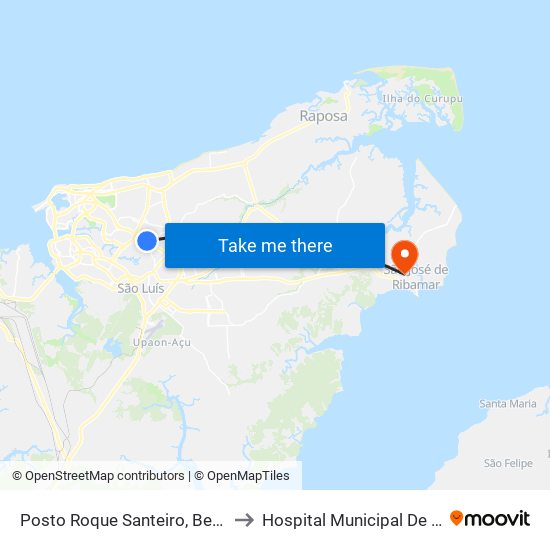 Posto Roque Santeiro, Bequimão (Sentido Centro) to Hospital Municipal De São José De Ribamar map