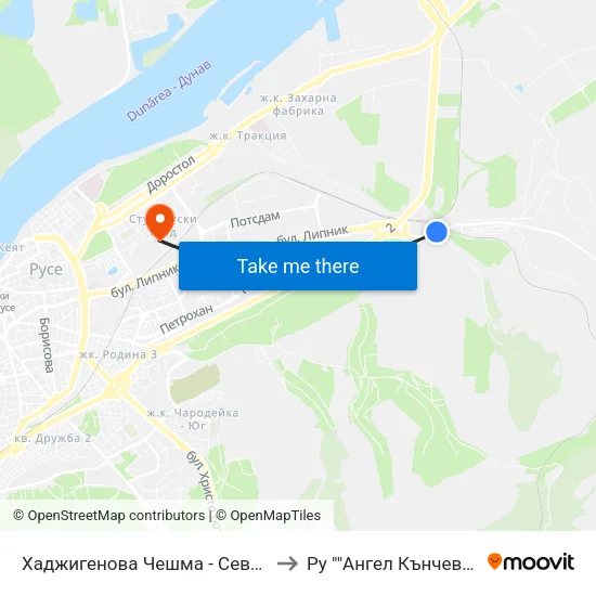 Хаджигенова Чешма - Север / Hadzhigenova Cheshma - North to Ру ""Ангел Кънчев"" - Корпус 20: Транспорт map