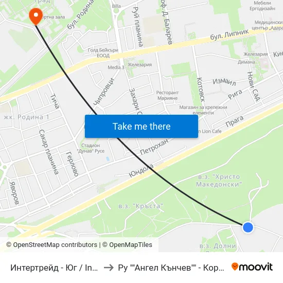 Интертрейд - Юг / Intertrade - South to Ру ""Ангел Кънчев"" - Корпус 20: Транспорт map