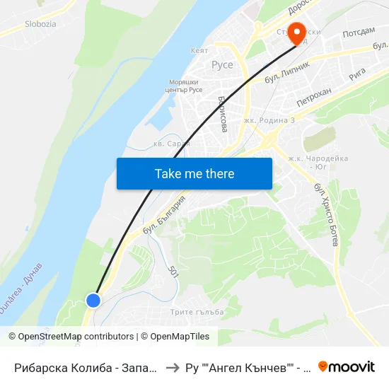 Рибарска Колиба - Запад / Fisherman's Hut - West to Ру ""Ангел Кънчев"" - Корпус 20: Транспорт map