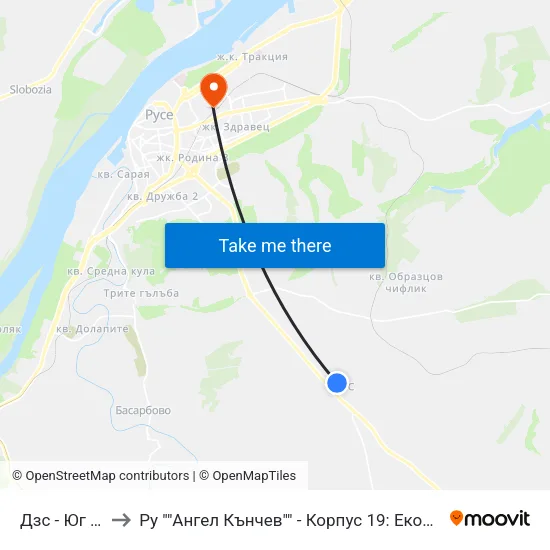 Дзс - Юг / Dzs - South to Ру ""Ангел Кънчев"" - Корпус 19: Екология И Опазване На Околната Среда 1 map
