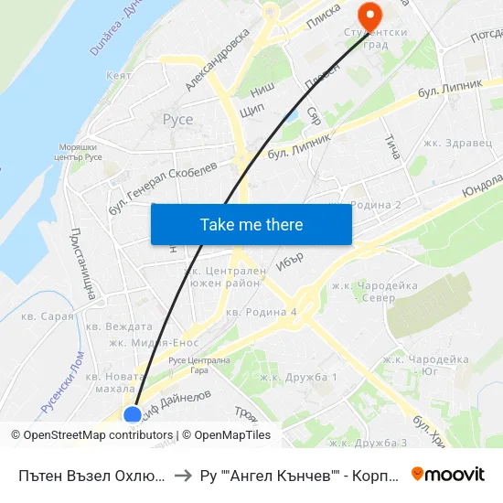 Пътен Възел Охлюва - Запад / Ohliuva Road Junction - West to Ру ""Ангел Кънчев"" - Корпус 3: Материалознание И Технология На Материалите map