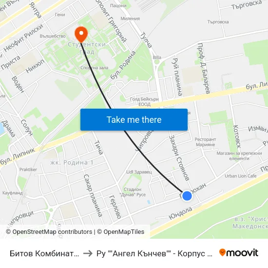 Битов Комбинат - Юг / Home Appliances - South to Ру ""Ангел Кънчев"" - Корпус 3: Материалознание И Технология На Материалите map