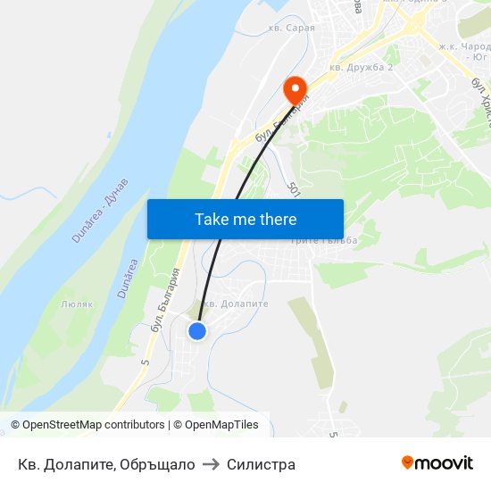 Кв. Долапите, Обръщало to Силистра map