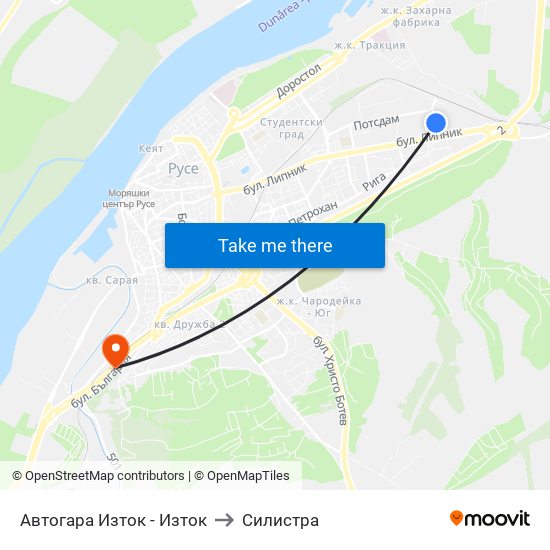 Автогара Изток - Изток to Силистра map