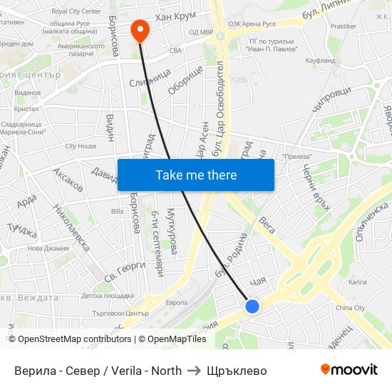 Верила - Север to Щръклево map