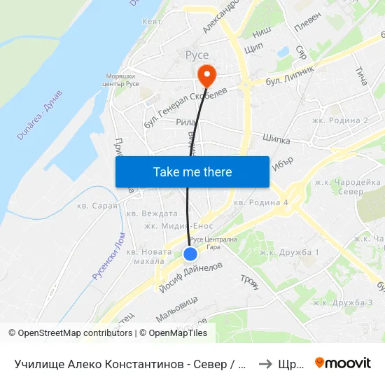 Училище Алеко Константинов - Север / Aleko Konstantinov Primary School - North to Щръклево map