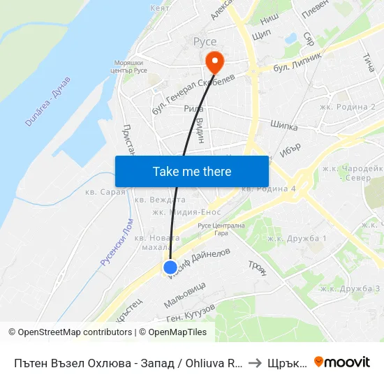 Пътен Възел Охлюва - Запад / Ohliuva Road Junction - West to Щръклево map