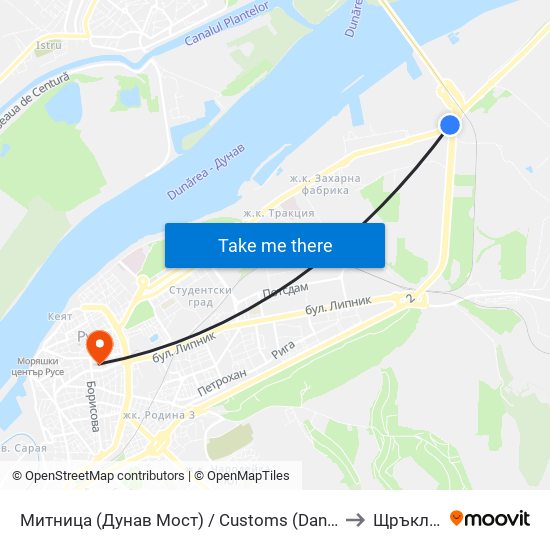 Митница (Дунав Мост) to Щръклево map