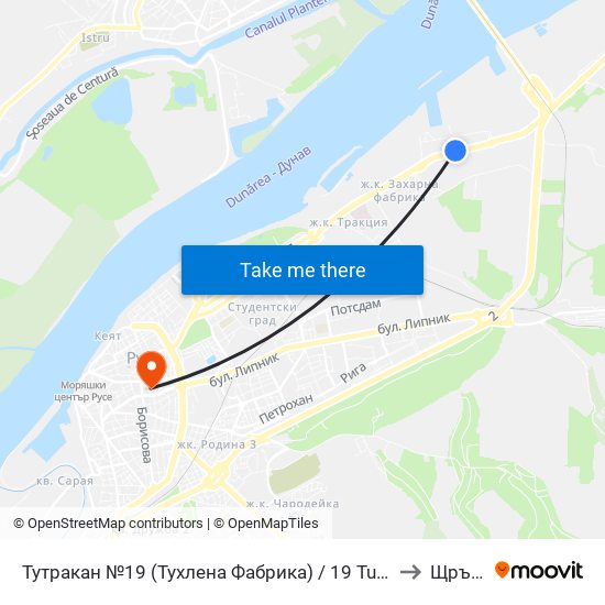 Тутракан №19 (Тухлена Фабрика) / 19 Tutrakan Boulevard (Brick Factory) to Щръклево map