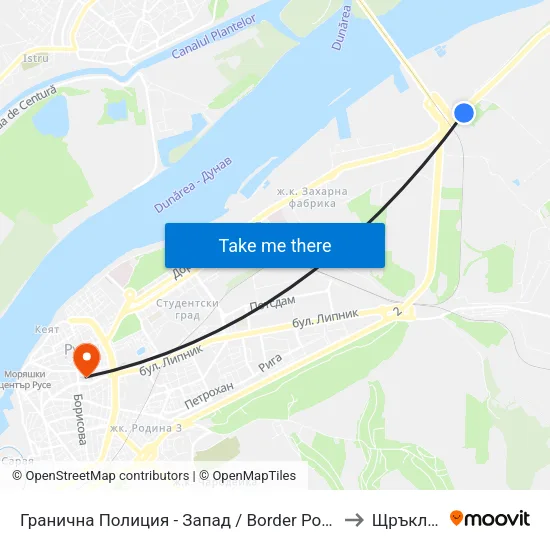 Гранична Полиция - Запад / Border Police - West to Щръклево map