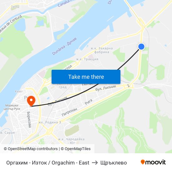 Оргахим - Изток to Щръклево map