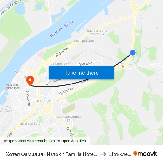 Хотел Фамилия - Изток to Щръклево map