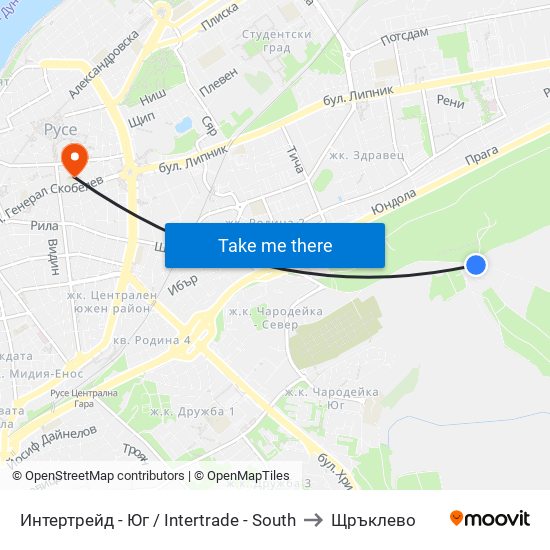 Интертрейд - Юг to Щръклево map