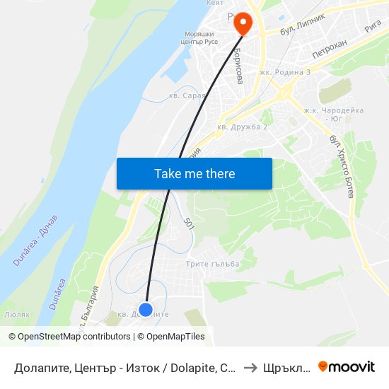 Кв. Долапите, Център - Изток to Щръклево map