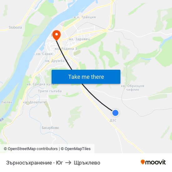 Зърносъхранение - Юг to Щръклево map