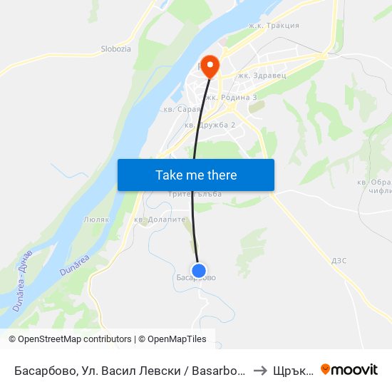 Басарбово, Ул. Васил Левски to Щръклево map