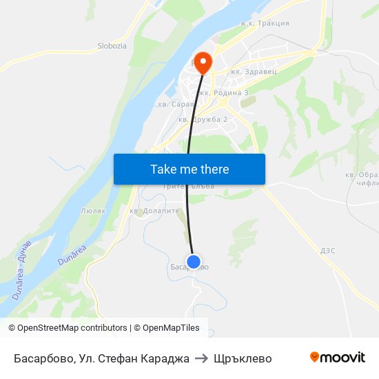 Басарбово, Ул. Стефан Караджа to Щръклево map