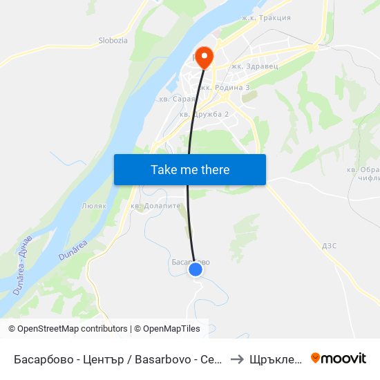 Басарбово - Център to Щръклево map
