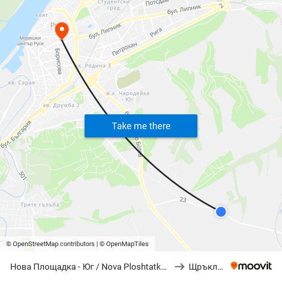 Нова Площадка - Юг to Щръклево map