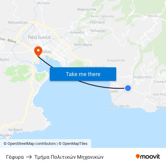 Γέφυρα to Τμήμα Πολιτικών Μηχανικών map