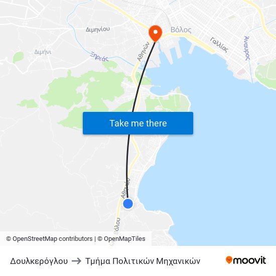 Δουλκερόγλου to Τμήμα Πολιτικών Μηχανικών map