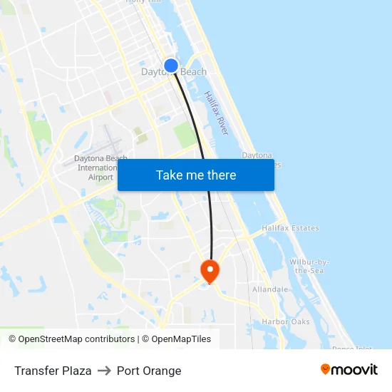 Transfer Plaza to Port Orange map