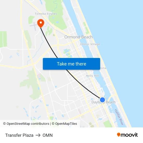Transfer Plaza to OMN map