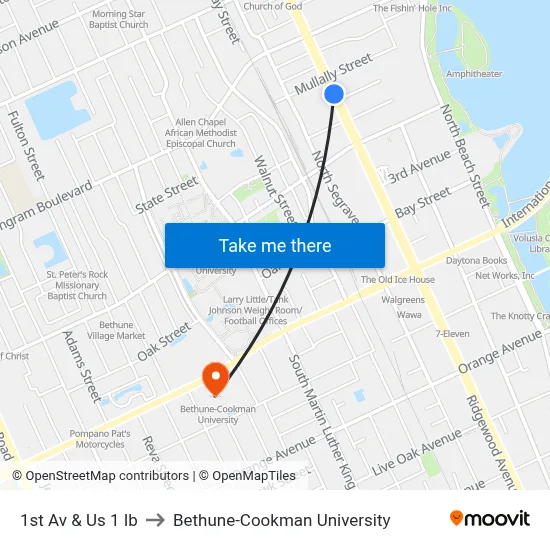 1st Av & Us 1  Ib to Bethune-Cookman University map