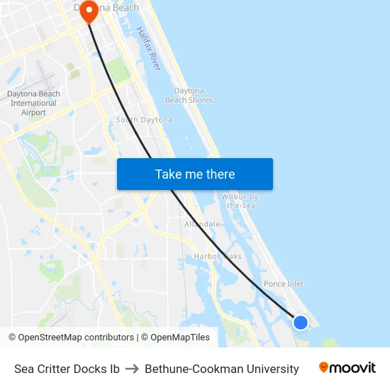 Sea Critter Docks  Ib to Bethune-Cookman University map