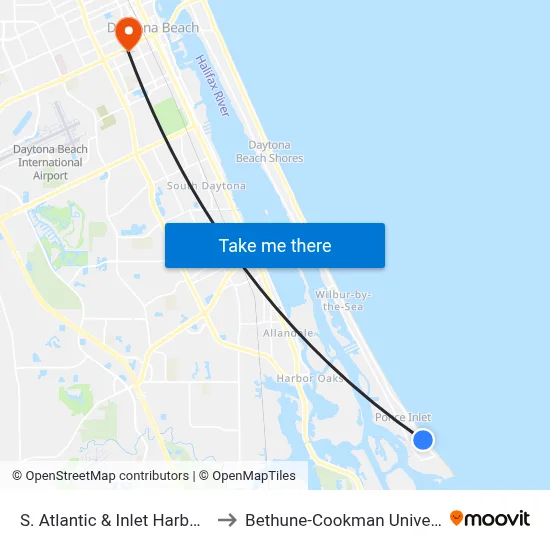 S. Atlantic & Inlet Harbor Ob to Bethune-Cookman University map