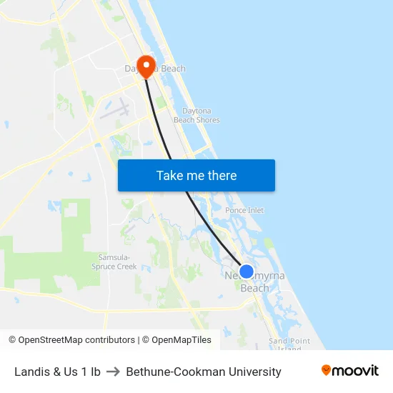 Landis & Us 1 Ib to Bethune-Cookman University map