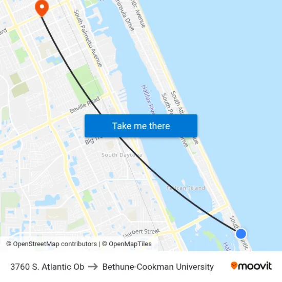 3760 S. Atlantic Ob to Bethune-Cookman University map
