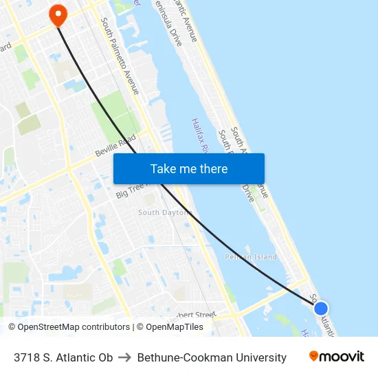 3718 S. Atlantic Ob to Bethune-Cookman University map