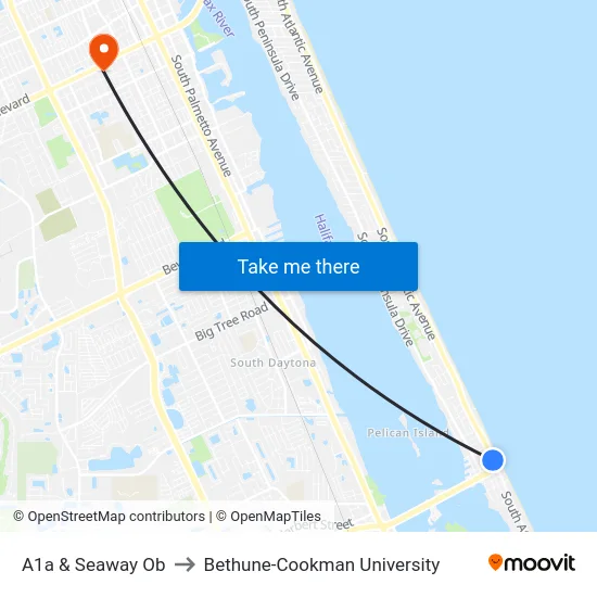 A1a & Seaway Ob to Bethune-Cookman University map