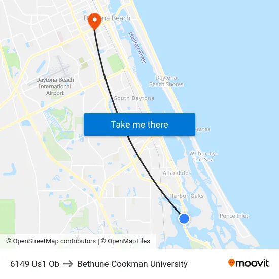 6149 Us1 Ob to Bethune-Cookman University map