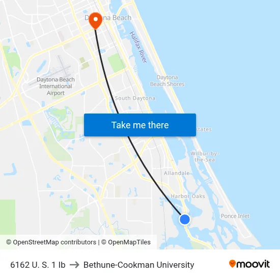 6162 U. S. 1 Ib to Bethune-Cookman University map