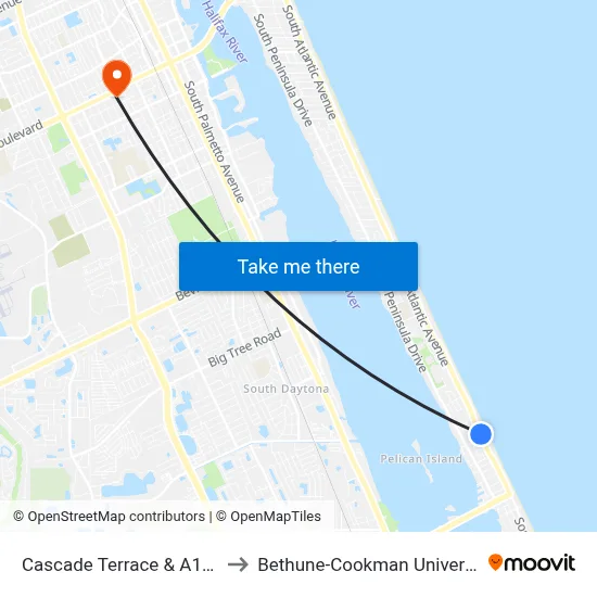 Cascade Terrace & A1a Ib to Bethune-Cookman University map