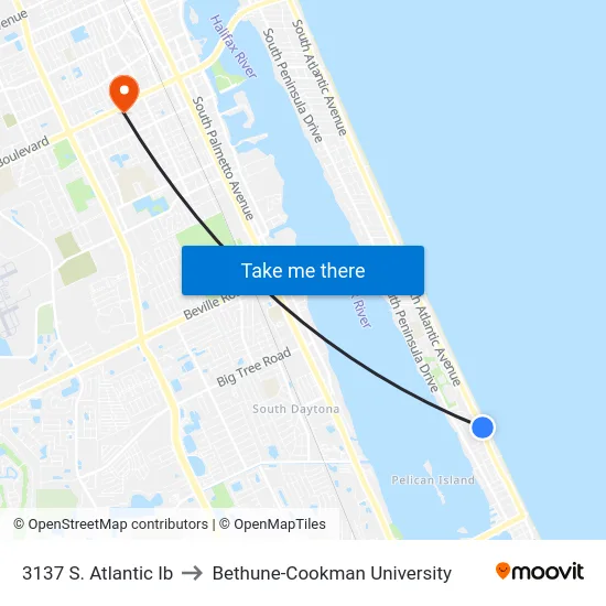 3137 S. Atlantic Ib to Bethune-Cookman University map