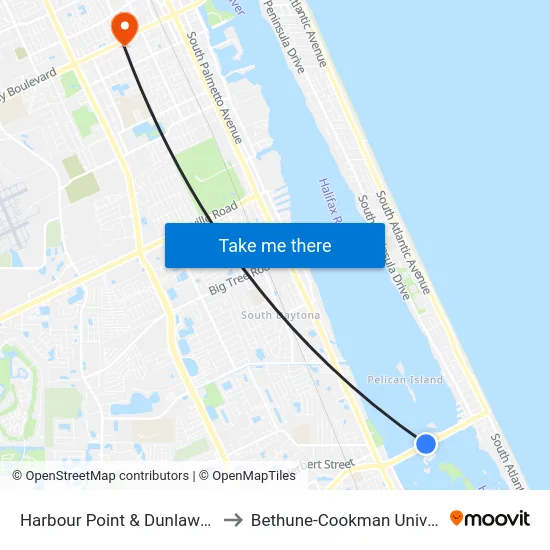 Harbour Point & Dunlawton Ib to Bethune-Cookman University map