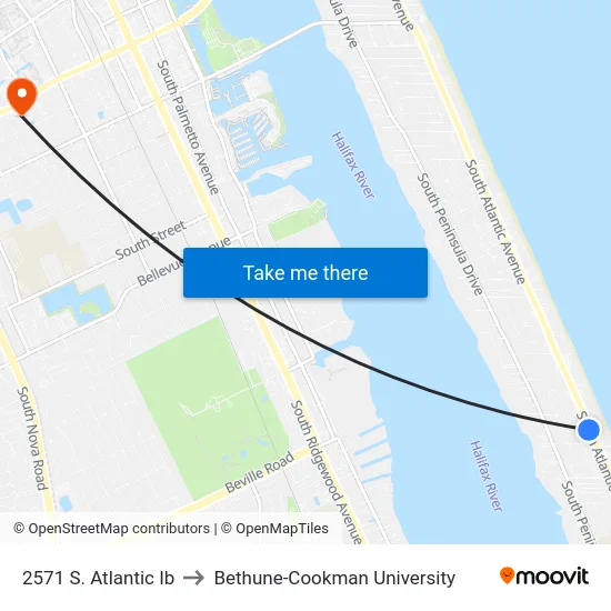 2571 S. Atlantic Ib to Bethune-Cookman University map