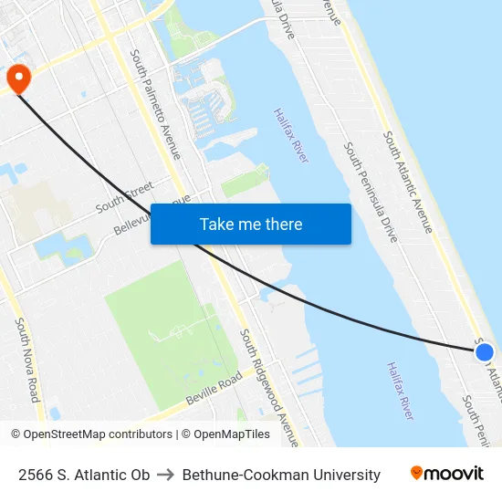 2566 S. Atlantic Ob to Bethune-Cookman University map